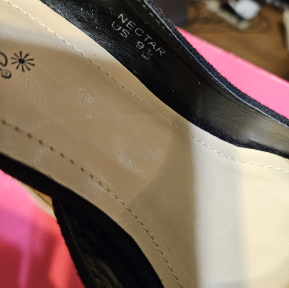 Shoedazzle peep toe cork wedge shoe. - Picture 3 of 7
